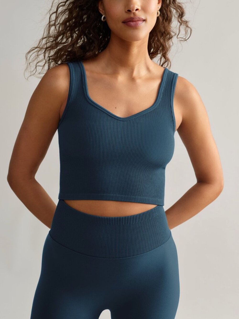 RHONE Seamless Ribbed Embossed Crop Tank NWT